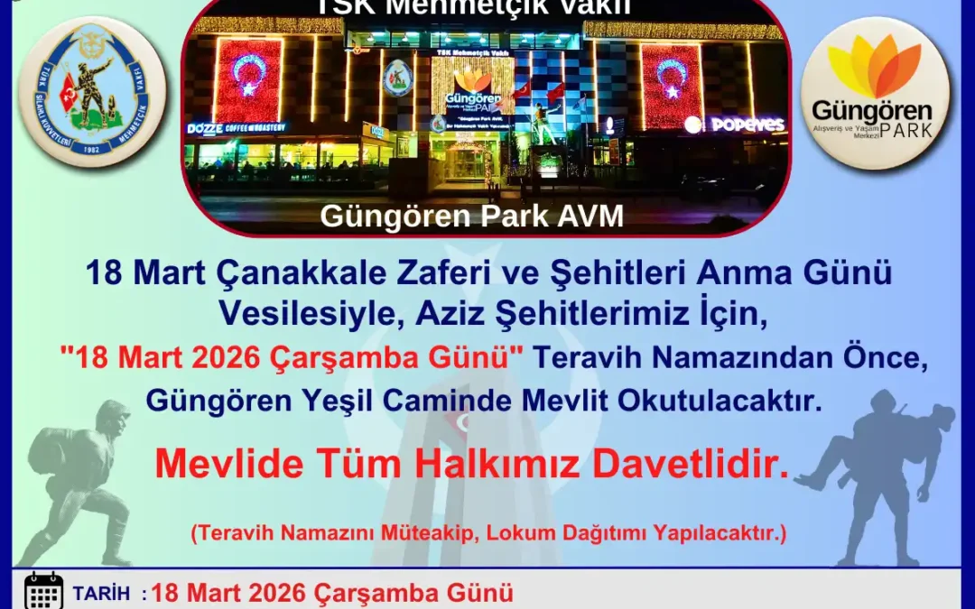 18 Mart Çanakkale Zaferi ve Şehitleri Anma Günü Mevlit Etkinliği